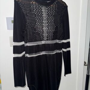 Alexander Wang Black and Gray Textured Top